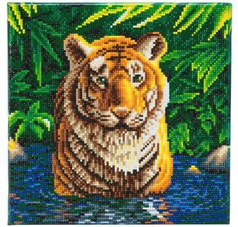 CRYSTAL ART Kit tableau broderie diamant 30x30cm Tigre