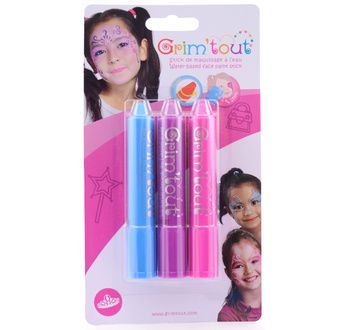 Blister 3 face painting sticks GRIM'TOUT Princess