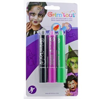 Blister de 3 sticks maquillage GRIMTOUT SORCIERE