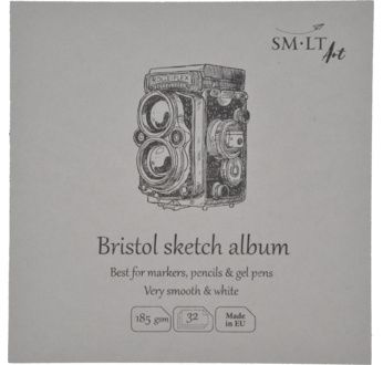 SM-LT Livre de dessin carré 180° -Bristol -14x14cm - 32 fles -182 gsm
