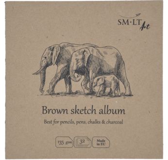 SM-LT Livre de dessin carré 180° Brun 4x14cm - 32 fles -135gsm