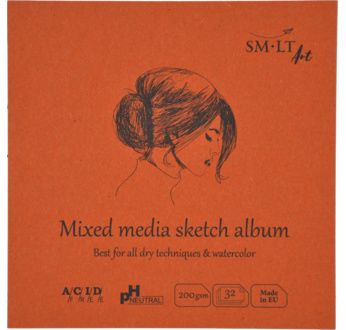 SM-LT Livre de dessin carré 180° Mixed Media 14x14cm -32 fles -200gsm
