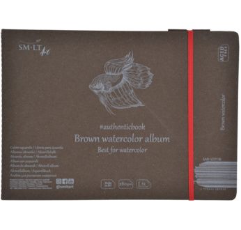 SM-LT Carnet- Aquarelle Brun - 24,5x17,6cm - 12 feuilles - 280 gsm