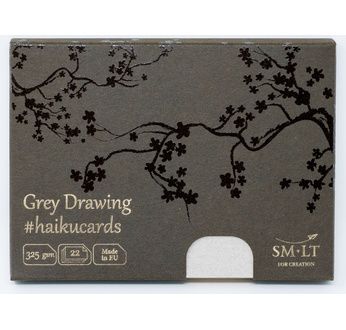 SM-LT Cartes Haïku - Dessin - Gris - 22 feuilles - 325gsm