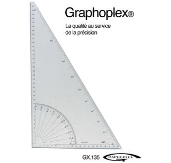 GRAPHOPLEX Set-Square/Protractor 60° - scales in degrees 36cm,3mm
