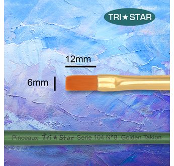 Tristar, Synthetic fibre brush - flat N°8 - short green handle