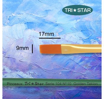 Tristar, Synthetic fibre brush - flat N°10 - short green handle