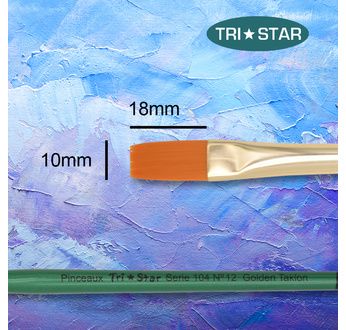 Tristar, Synthetic fibre brush - flat N°12 - short green handle