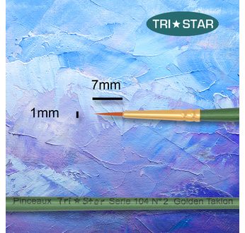 Tristar, Synthetic fibre brush - round N°02 - short green handle