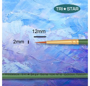 Tristar, Synthetic fibre brush - round N°06 - short green handle