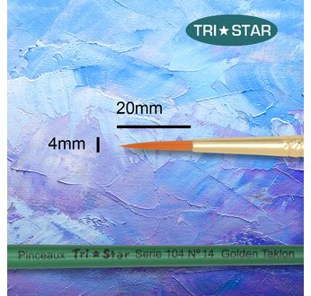 Tristar, Synthetic fibre brush - round N°14 - short green handle