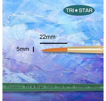 Tristar, Synthetic fibre brush - round N°16 - short green handle