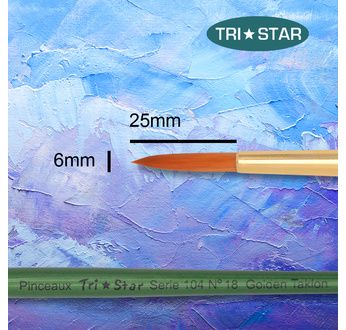 Tristar, Synthetic fibre brush - round N°18 - short green handle