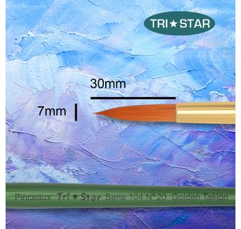 Tristar, Synthetic fibre brush - round N°20 - short green handle