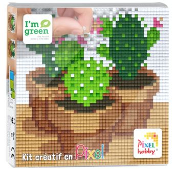 PIXEL Kit créatif tableau 12x12cm - Cactus