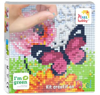 PIXEL Kit créatif tableau 12x12cm - Papillon