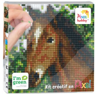 PIXEL Kit créatif tableau 12x12cm - Tête de cheval