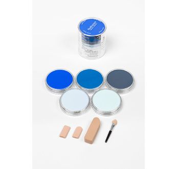 PANPASTEL Set de 5 couleurs + outils - Bleus