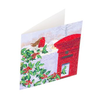 CRYSTAL ART Kit Carte à diamanter 18x18cm Rossignol hiver