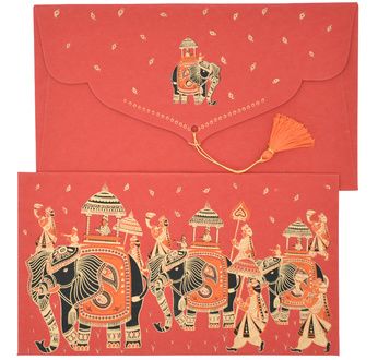 PAPERTREE WEDDING IMPERIAL Enveloppe kdo 19x10cm Rouge