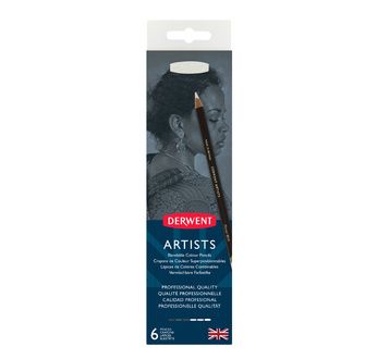 DERWENT - ARTISTS - boîte métal 6 crayons - noir et blanc