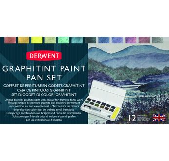 DERWENT - GRAPHITINT - palette 12 1/2godets graphite+pigments aquarel