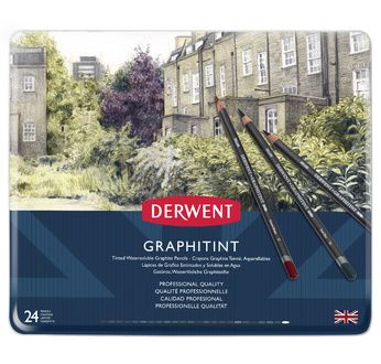 DERWENT - GRAPHITINT - boîte 24 crayons graphite + pigments aquarel