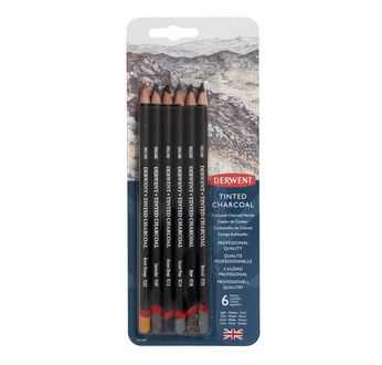 Derwent Tinted Charcoal Pencil blister of 6
