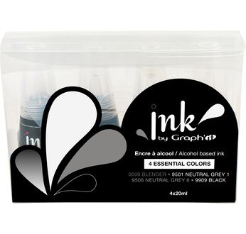 Ink by Graph'it - Set de 4 flacons recharge 25 ml - essential colours