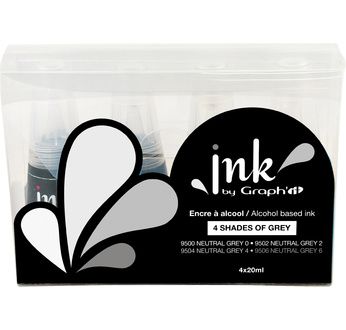 Ink by Graph'it - Set de 4 flacons recharge 25 ml - shades of grey