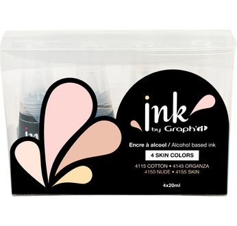 Ink by Graph'it - Set de 4 flacons recharge 25 ml - skin colours