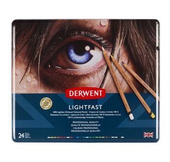 DERWENT - LIGHTFAST - boîte métal 24 crayons de couleur