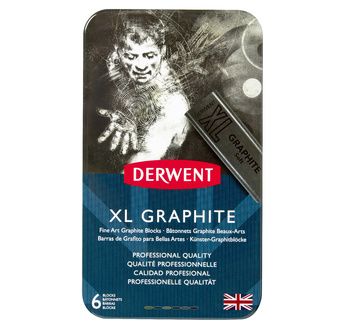 DERWENT - XL GRAPHITE - boîte 6 blocs graphite teinté aquarellable