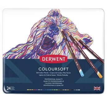 DERWENT - COLOURSOFT - boîte métal 24 crayons de couleur