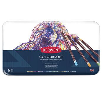 DERWENT - COLOURSOFT - boîte métal 36 crayons de couleur