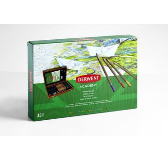 DERWENT - ACADEMY - Coffret bois 30 crayons de couleur + accessoires