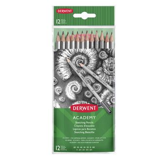 DERWENT - ACADEMY - SKETCHING 12 crayons graphite (5h à 6b)