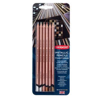 DERWENT - METALLIC - blister 6 crayons couleurs traditionnelles