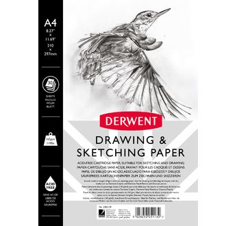 DERWENT - Bloc esquisse A4 spiralé - portrait - 30 feuilles 165gsm