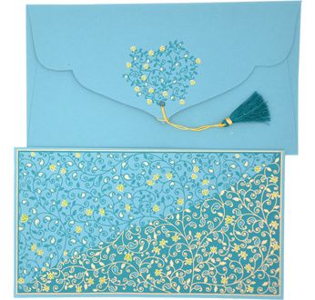 PAPERTREE EVA Enveloppe kdo 19x10cm Bleu