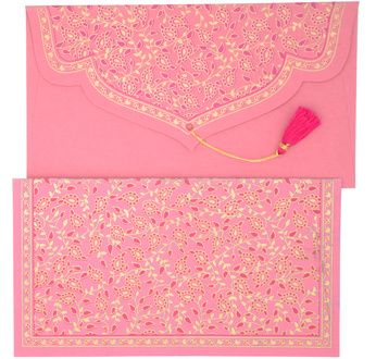 PAPERTREE TAJ Enveloppe kdo 19x10 Fuchsia