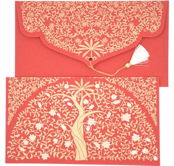 PAPERTREE GAIA Enveloppe kdo 19*10 Rouge