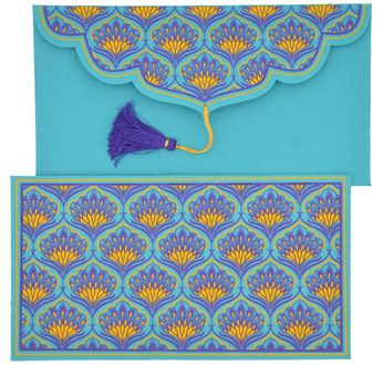 PAPERTREE BENGALI enveloppe cadeau 19x 10 cm Turquoise