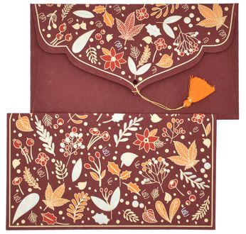 PAPERTREE WINTER Enveloppe cadeau 19x10cm Rouge bordeaux