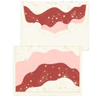 PAPERTREE STARDUST Mini Env. Message + carte 8,5x6cm Ivoire/Bordeaux