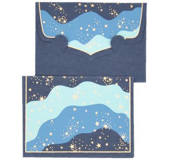 PAPERTREE STARDUST Mini Env. Message + carte 8,5x6cm Bleu