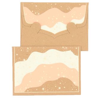 PAPERTREE STARDUST Mini Message env + card 6x8,5cm Kraft natural