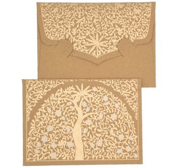 PAPERTREE GAÏA Mini Enveloppe Message + carte 8,5x6cm Cappucino