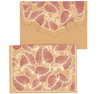 PAPERTREE NATURE Mini Message env + card 6x8,5cm Red/gold