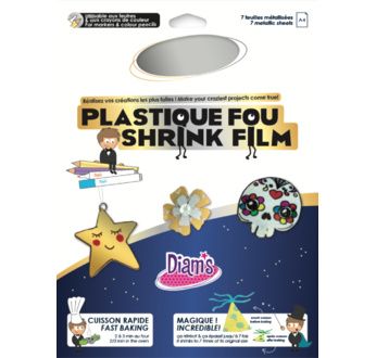 PLASTIQUE FOU DIAM'S 7 feuilles : Métallisé argent